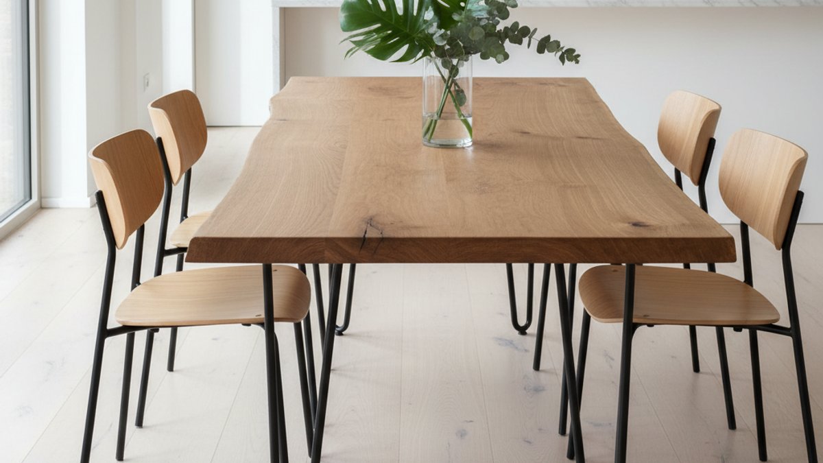 Bàn ăn gỗ tự nhiên hiện đại