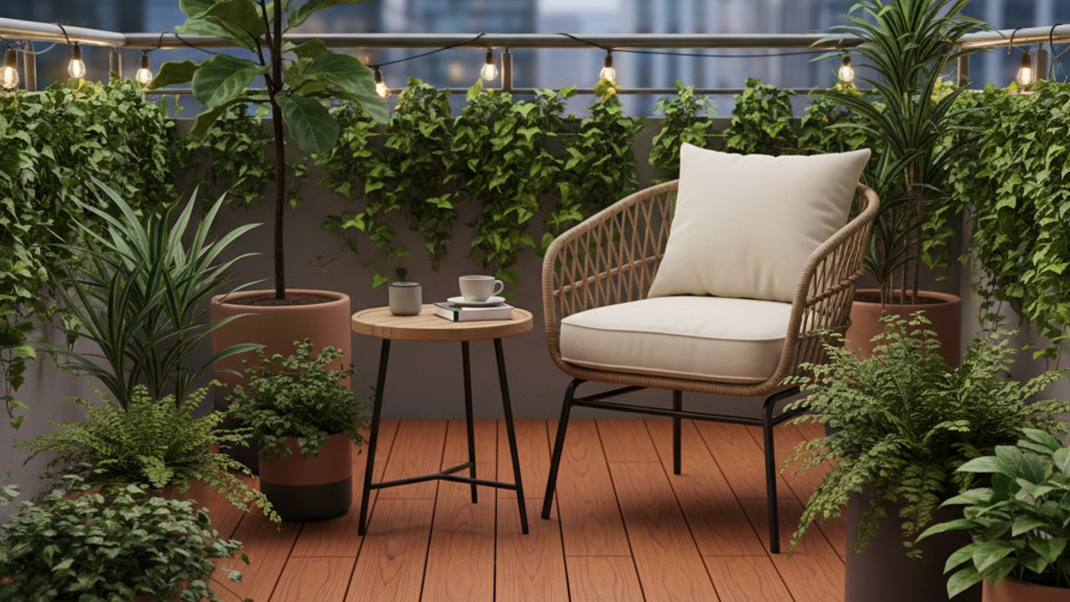 Ban công lát sàn gỗ nhựa WPC