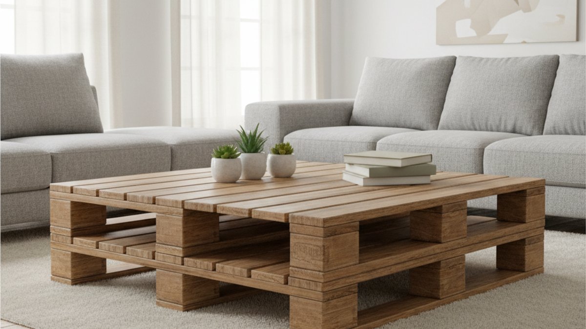 Bàn trà tự làm từ gỗ pallet đơn giản