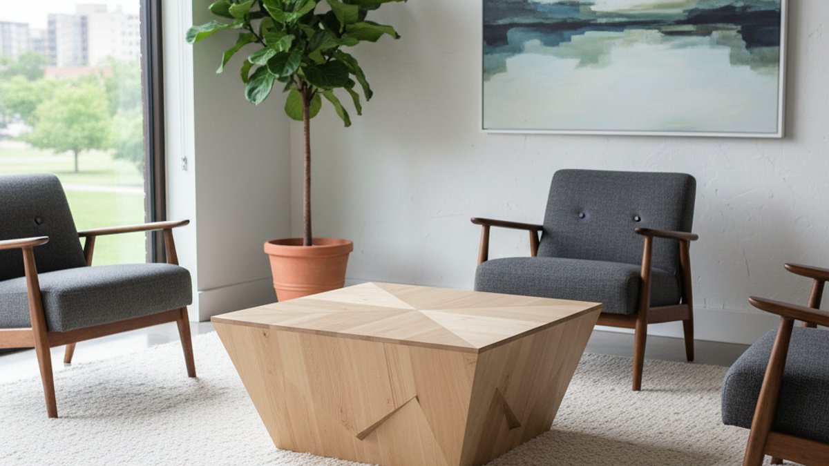 Bàn trà tự làm từ tấm ốp gỗ nội thất