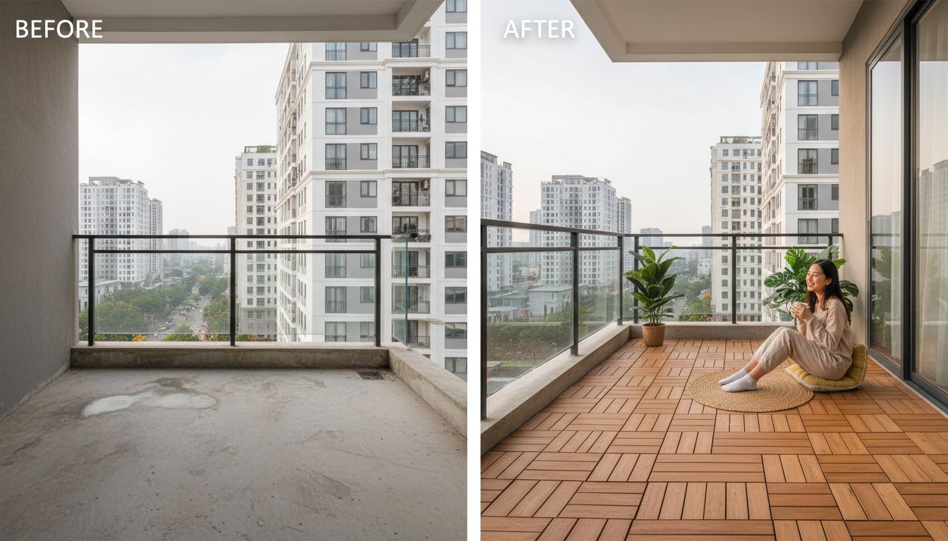 Biến Ban Công Nhỏ Thành 'Resort Mini': 5 Ý Tưởng Sáng Tạo Với Gỗ Nhựa Ngoài Trời - Minh họa 3