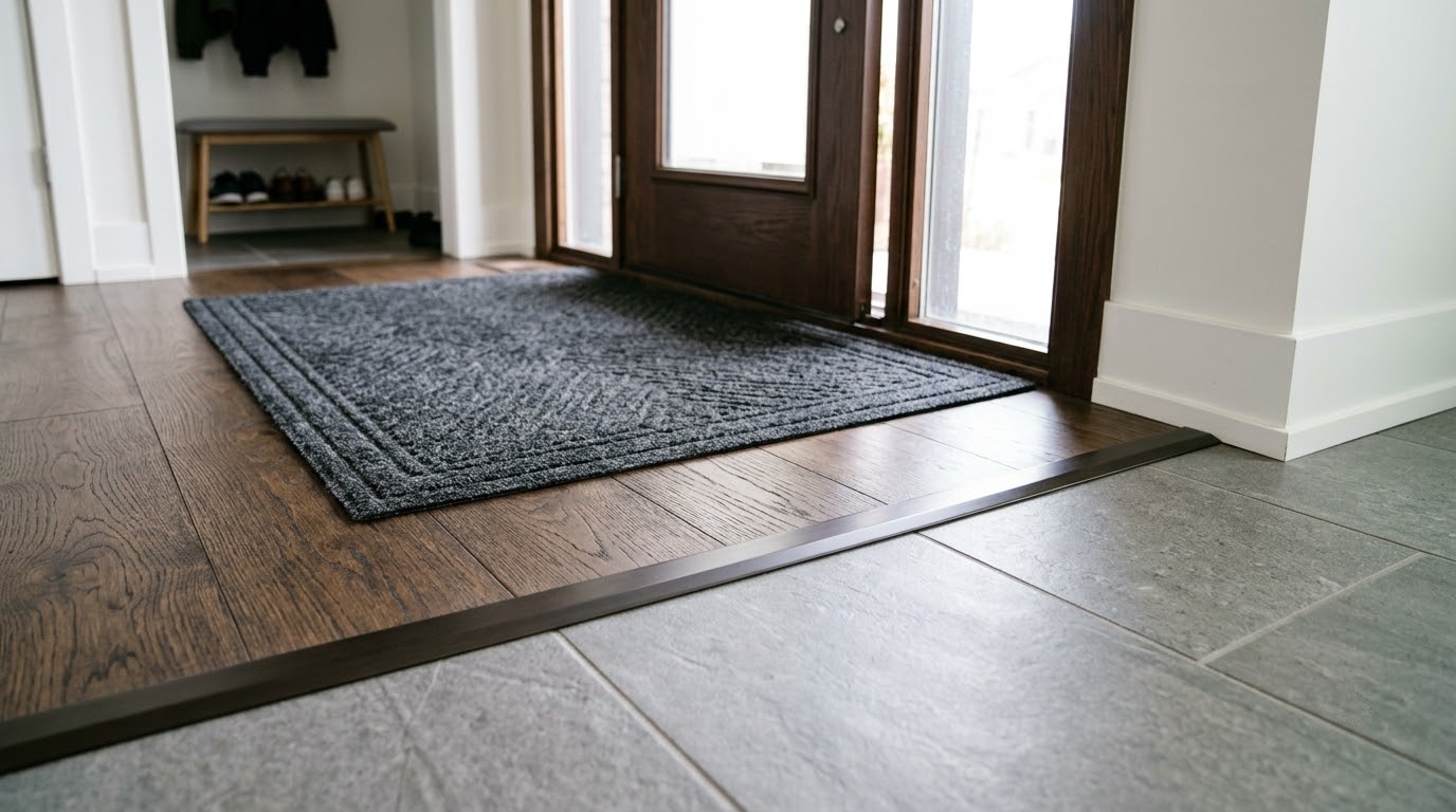Nẹp chuyển tiếp bảo vệ sàn gỗ tại cửa ra vào