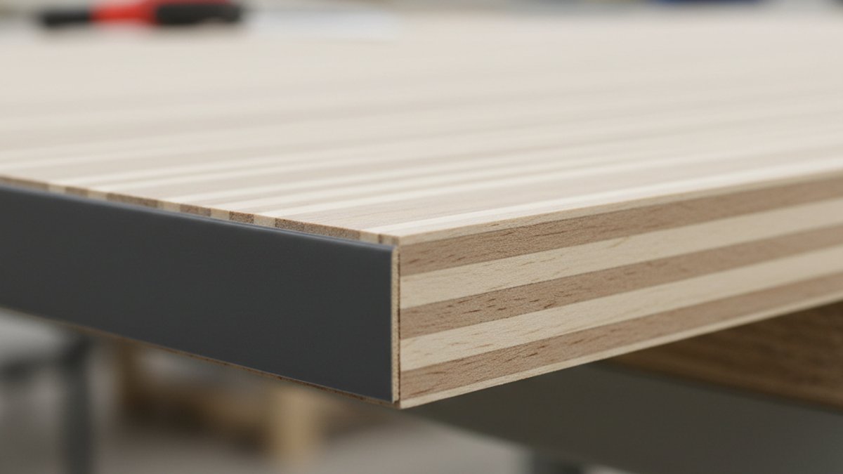 Chi tiết cạnh dán nẹp chắc chắn của gỗ công nghiệp