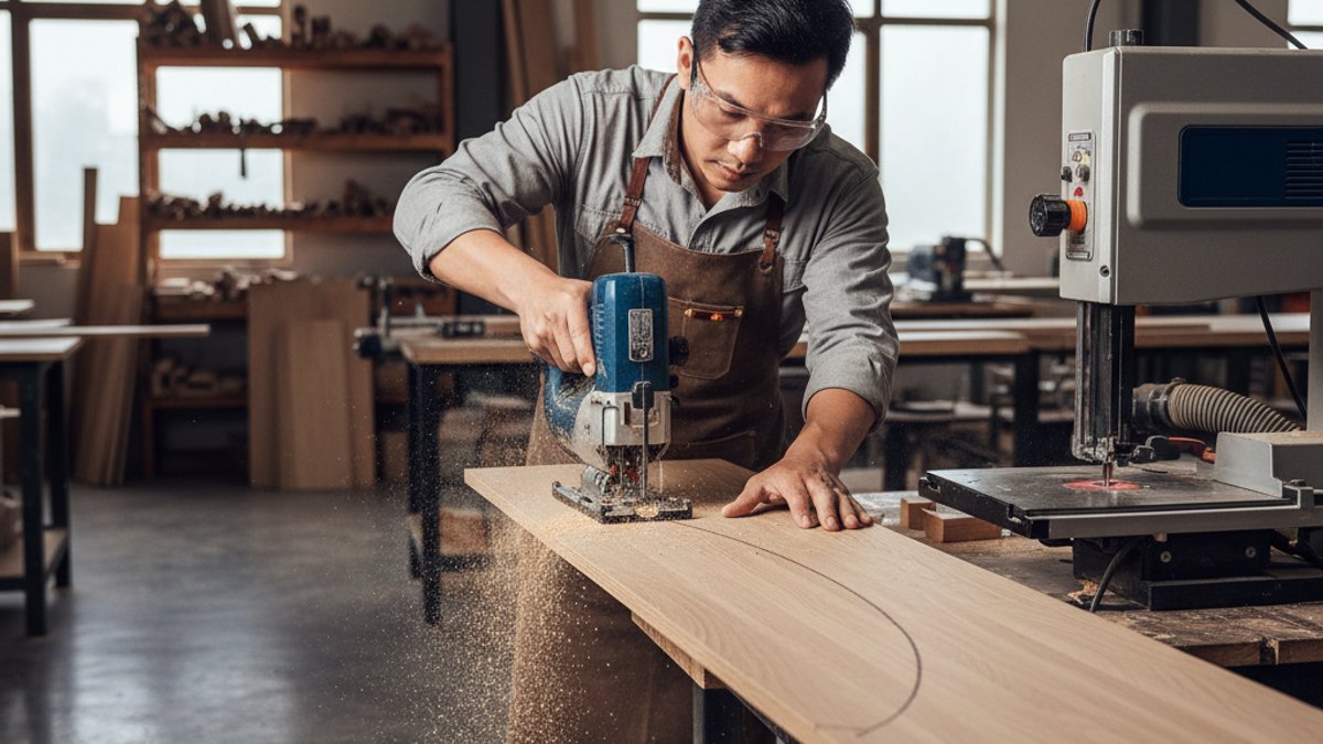 Kỹ thuật cắt sàn gỗ theo đường cong