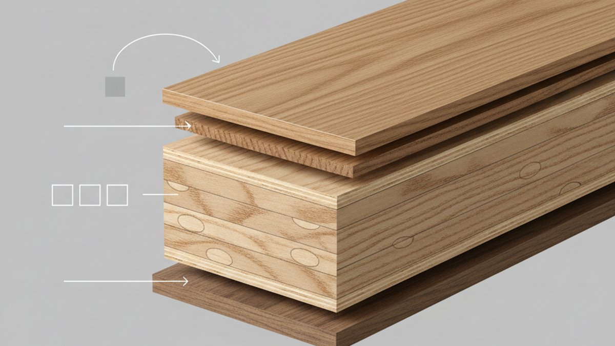 Sơ đồ cấu tạo đa lớp sàn gỗ kỹ thuật