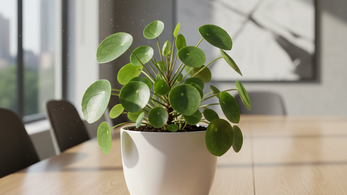 Cây xanh trên bề mặt gỗ tự nhiên