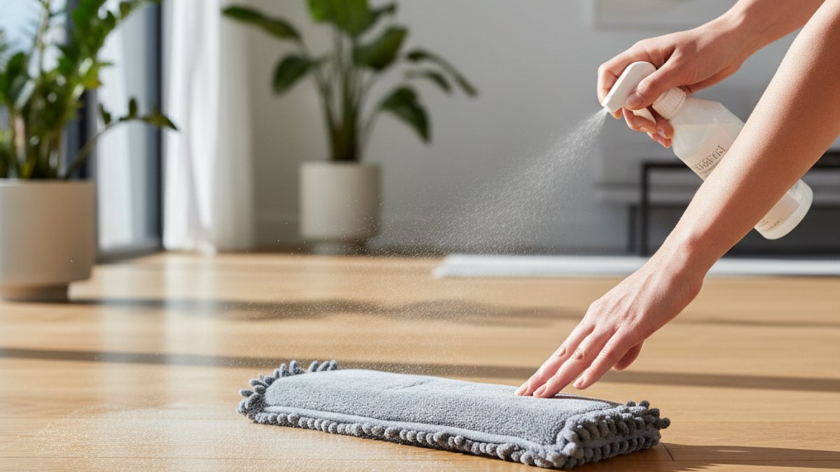 Vệ sinh sàn gỗ bằng khăn mềm