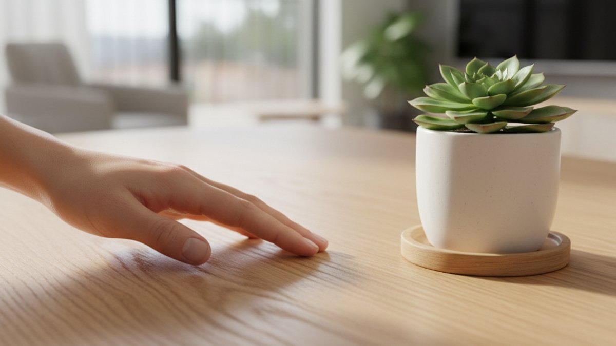 Bề mặt gỗ tự nhiên và cây mọng nước