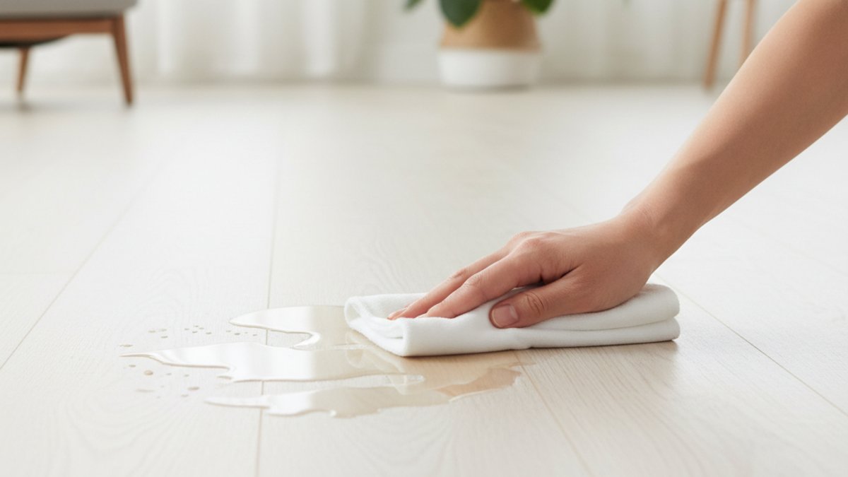 Người lớn dễ dàng lau dọn vết bẩn trên sàn nhà