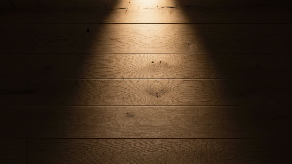 Đèn rọi chiếu sáng làm nổi bật vân gỗ trên tường