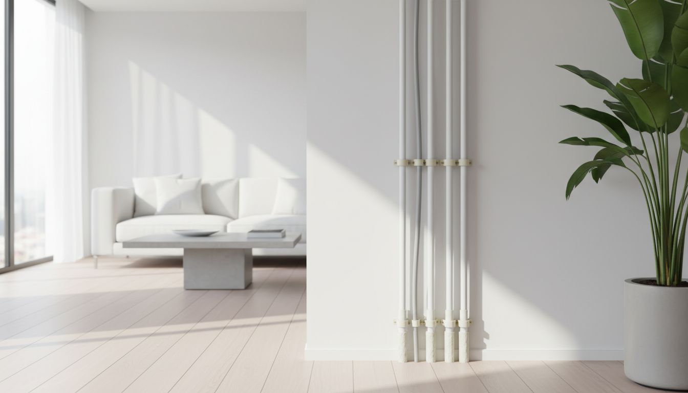 Giải Pháp Che Ống Đồng Điều Hòa, Hộp Kỹ Thuật Tinh Tế Bằng Tấm Ốp, Lam Sóng - Minh họa 1