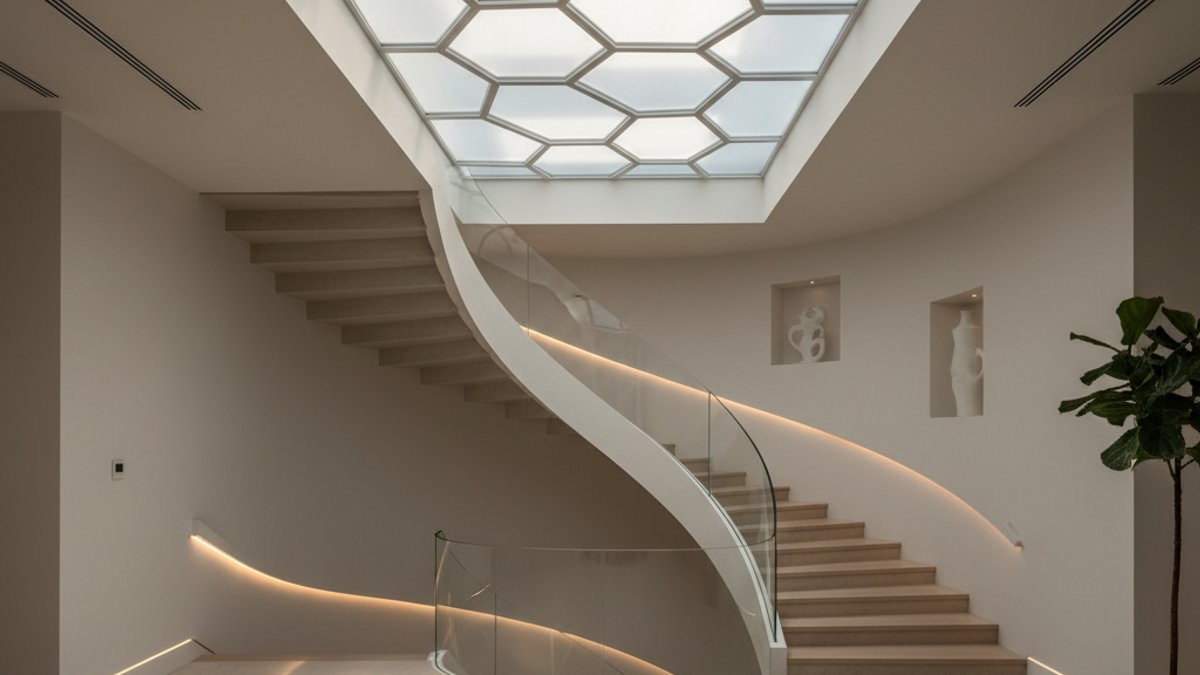 Thiết kế giếng trời polycarbonate hiện đại