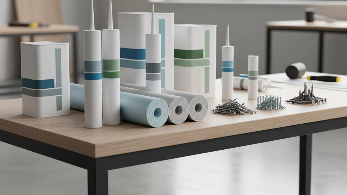 Các loại keo dán sàn gỗ, xốp lót, đinh vít