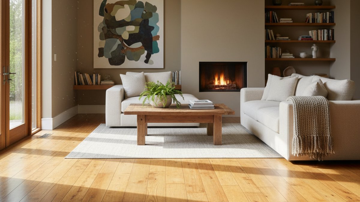 Nội thất nhà đẹp với sàn gỗ bền vững