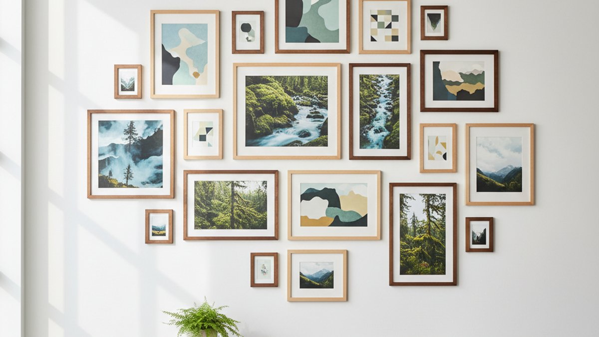 Khung tranh gỗ, bộ sưu tập, tường trang trí