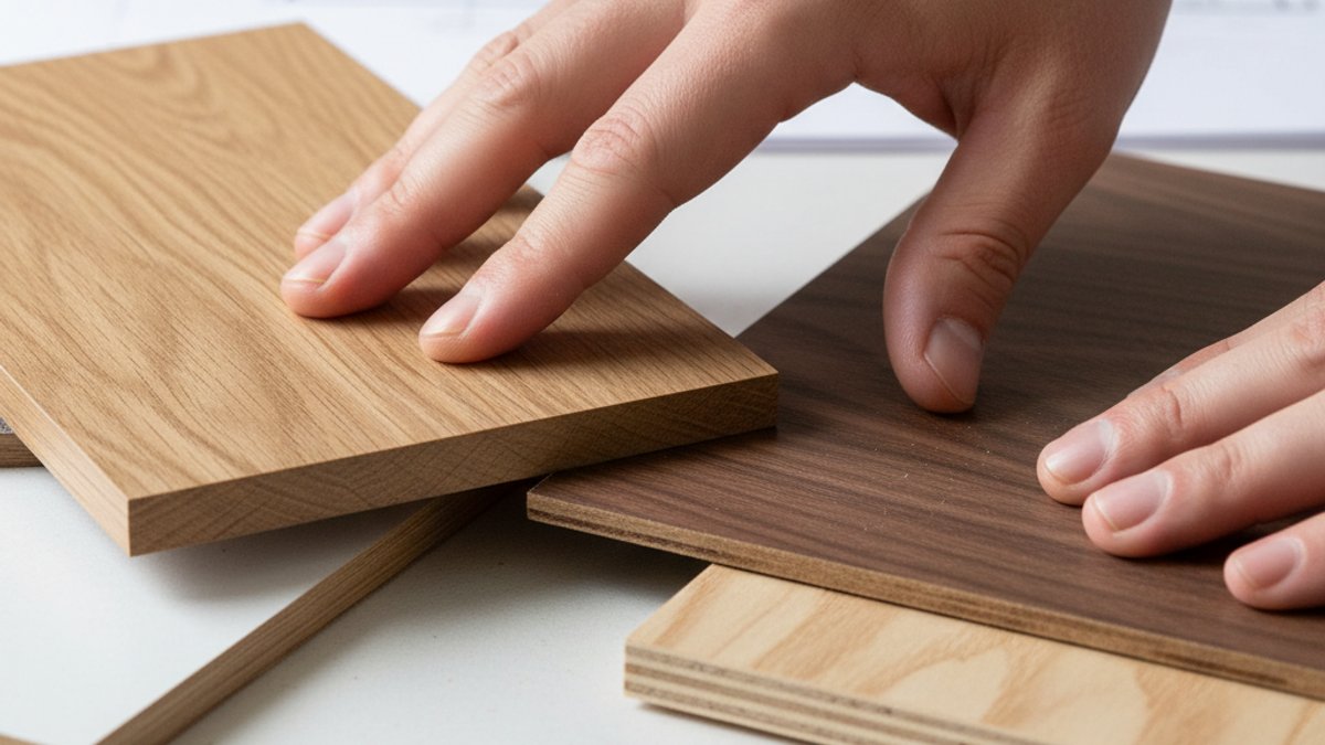 Cận cảnh kiểm tra chất lượng bề mặt gỗ