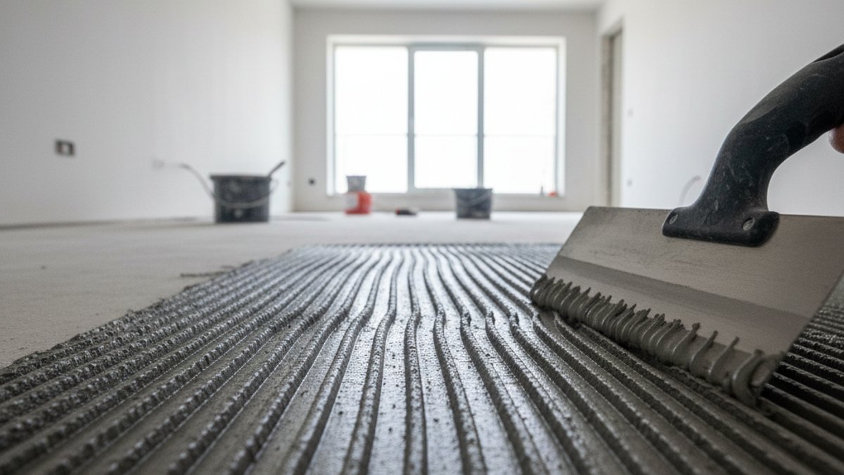 Kỹ thuật sử dụng bay răng cưa dàn keo dán sàn gỗ