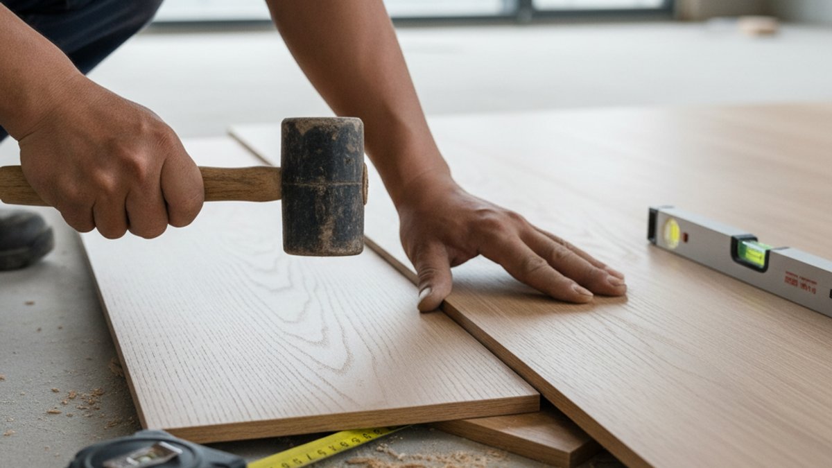 Thợ lắp đặt sàn gỗ sai quy trình