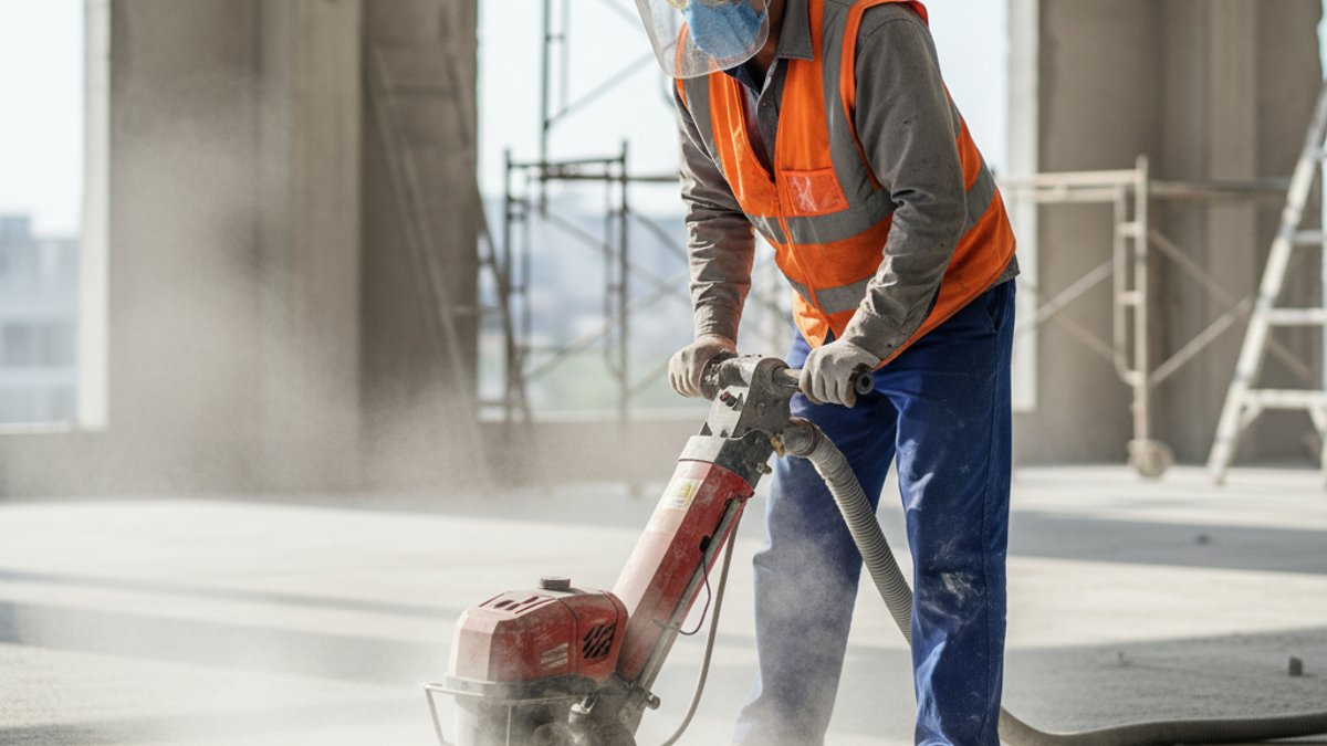 Thợ mài phẳng bề mặt nền bê tông bị lồi