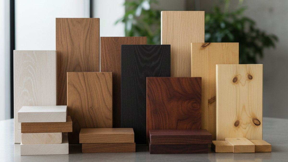 Các mẫu gỗ với màu sắc khác nhau
