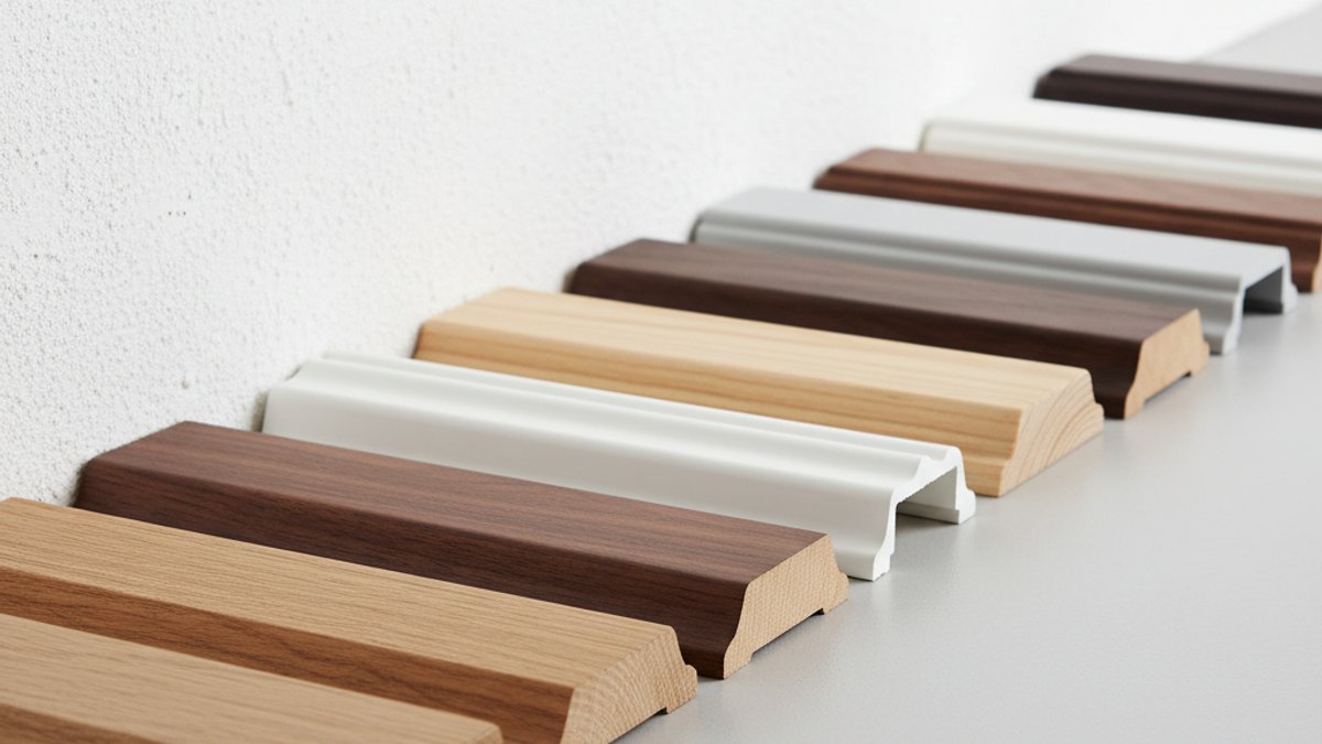 Các mẫu phào chân tường gỗ, nhựa, màu sắc khác nhau