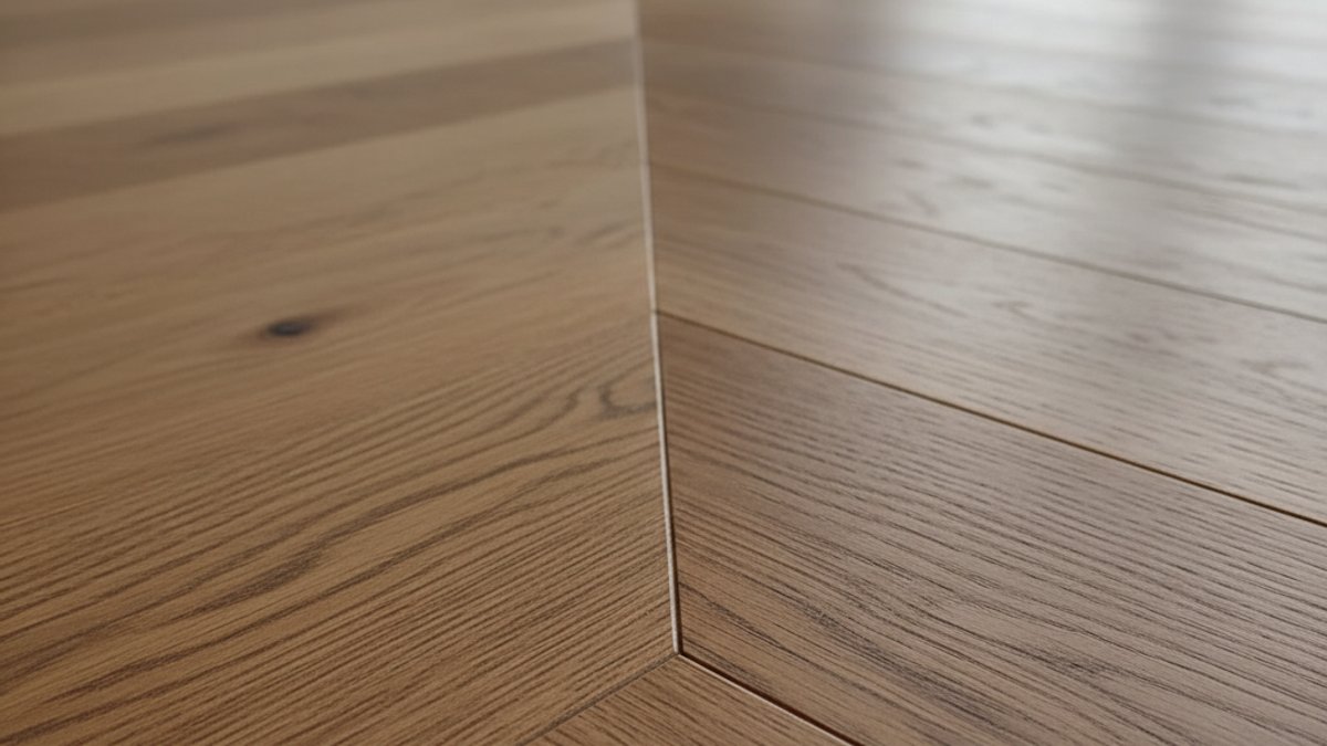 Cận cảnh mối nối sàn gỗ góc cạnh