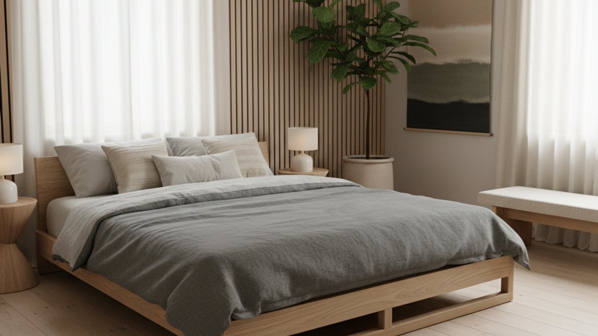 Thiết kế Japandi với nội thất gỗ tự nhiên