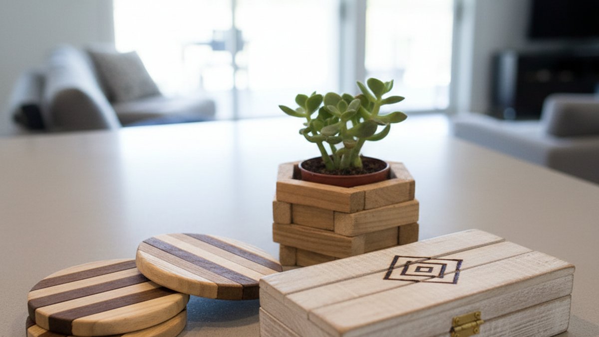 Các phụ kiện gỗ nhỏ tự làm trang trí nhà