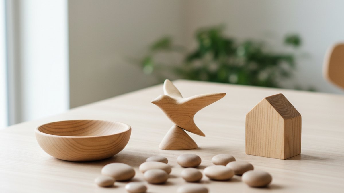 Bộ sưu tập phụ kiện gỗ trang trí nhỏ, đa dạng