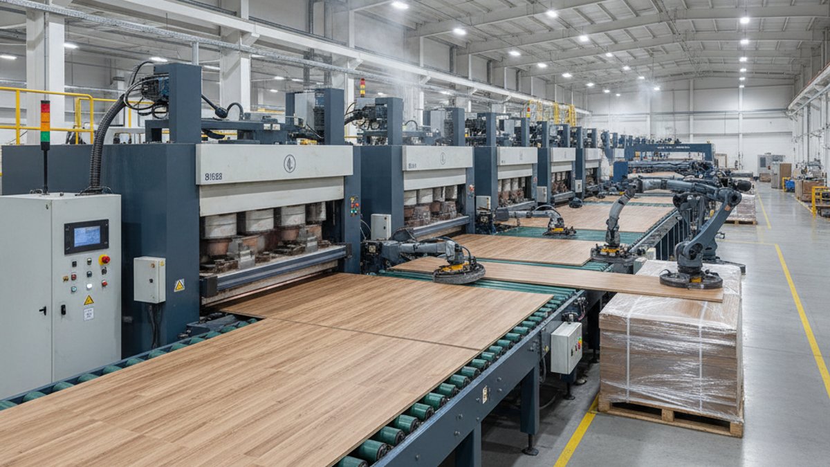 Quy trình sản xuất sàn gỗ công nghiệp tự động