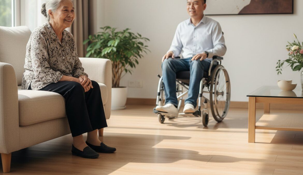 Không gian sống an toàn, thoải mái với sàn gỗ cho người cao tuổi, người khuyết tật