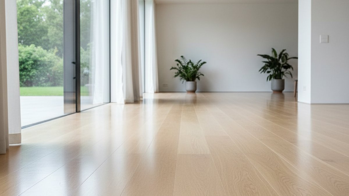 Sàn gỗ sạch bóng, bảo dưỡng sàn gỗ, ánh sáng phản chiếu