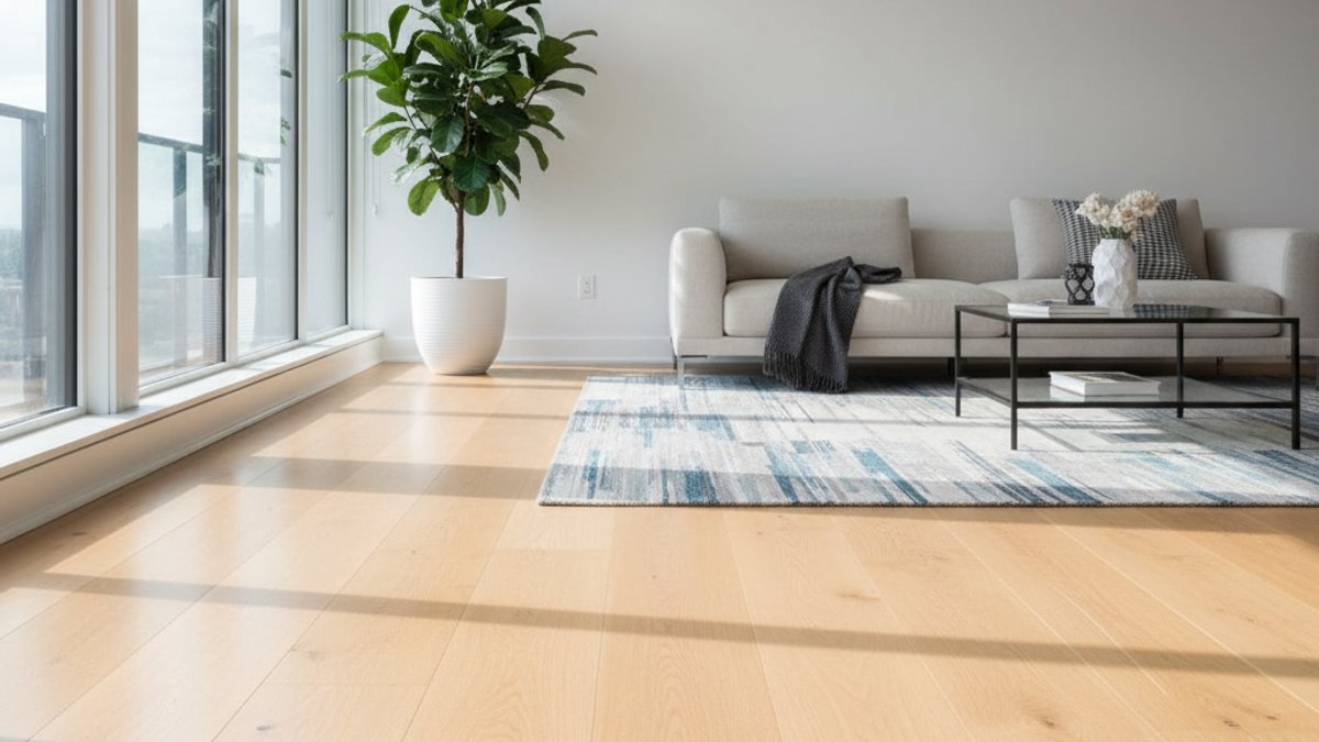 Sàn gỗ sạch bóng trong phòng khách