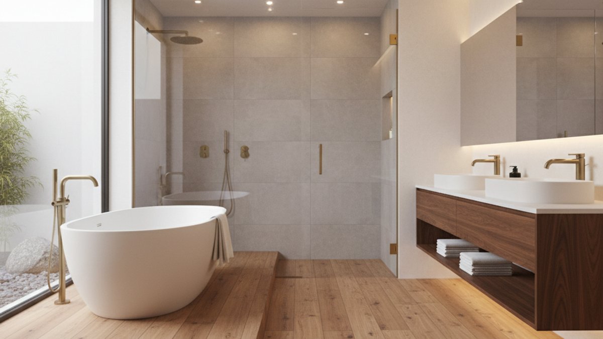 Sàn nhựa giả gỗ chịu nước trong phòng tắm