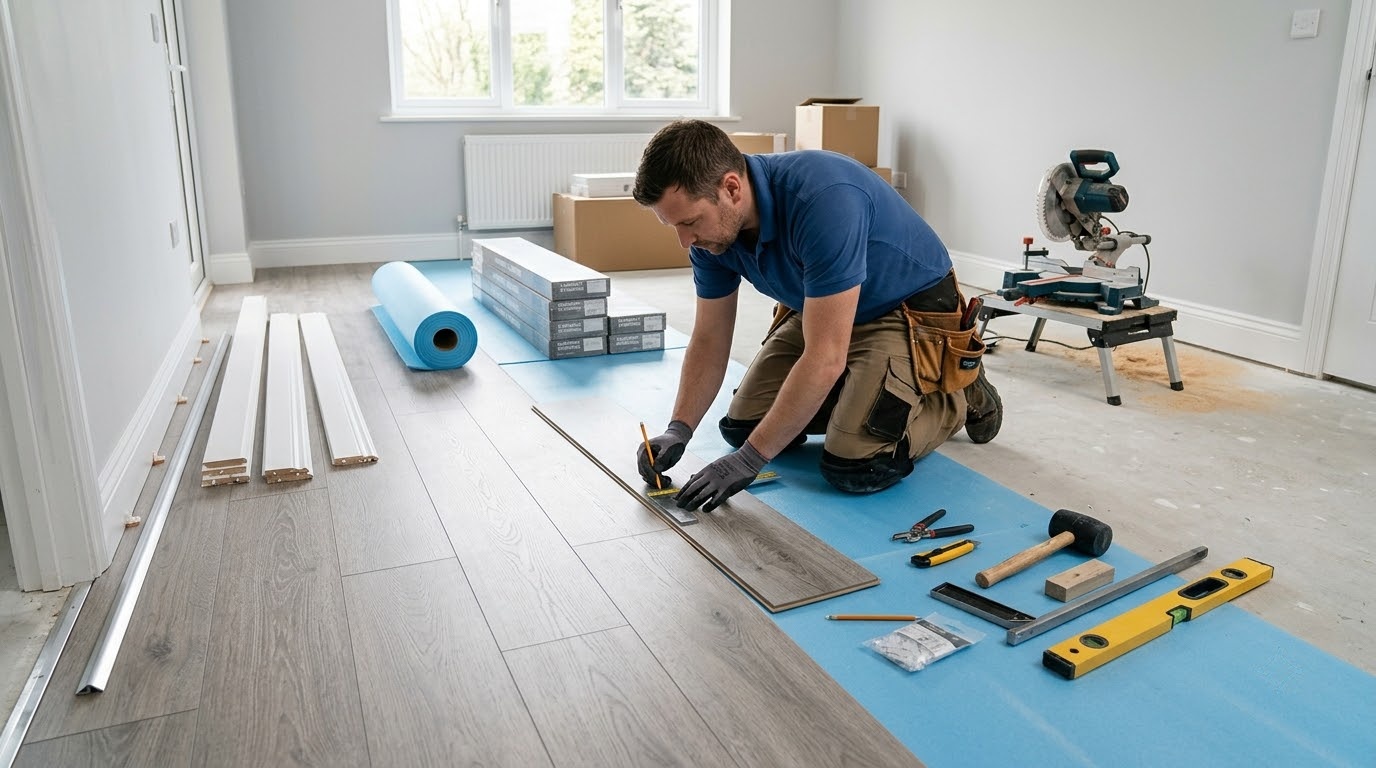 Các vật tư thi công sàn gỗ công nghiệp