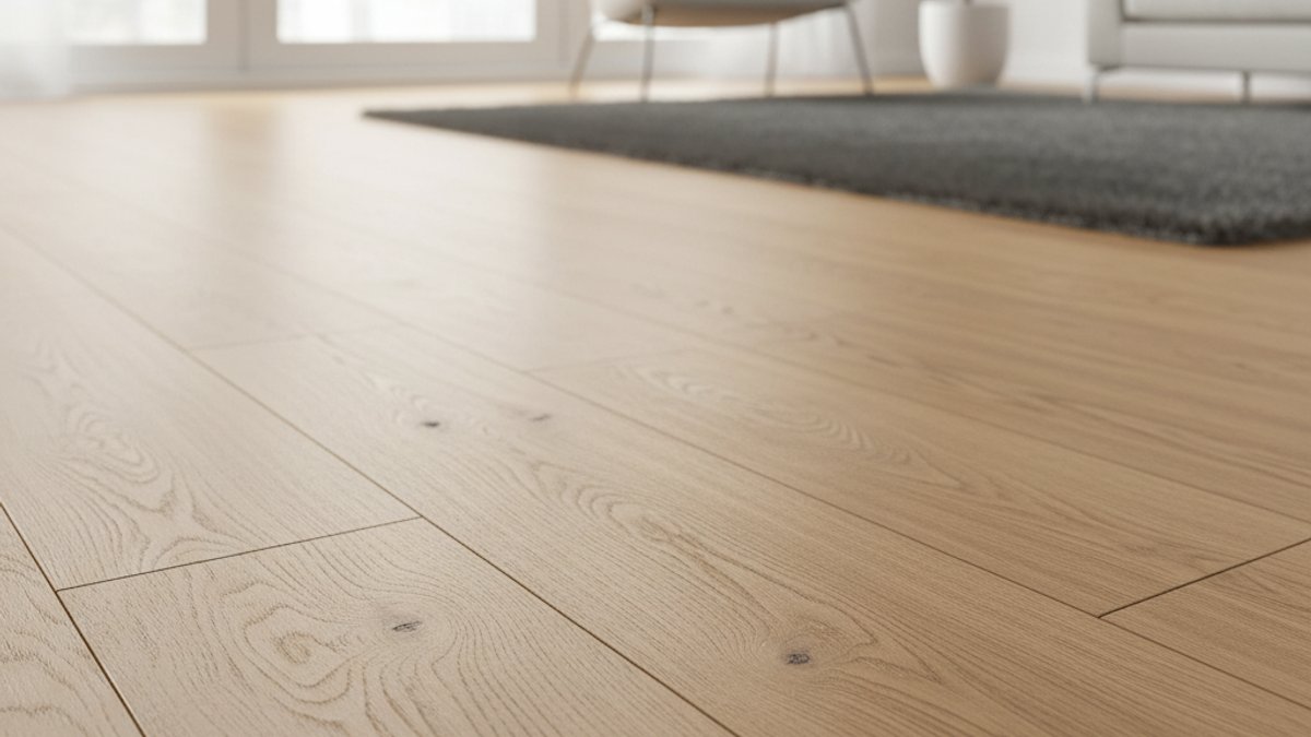 Cận cảnh sàn gỗ công nghiệp vân gỗ tự nhiên