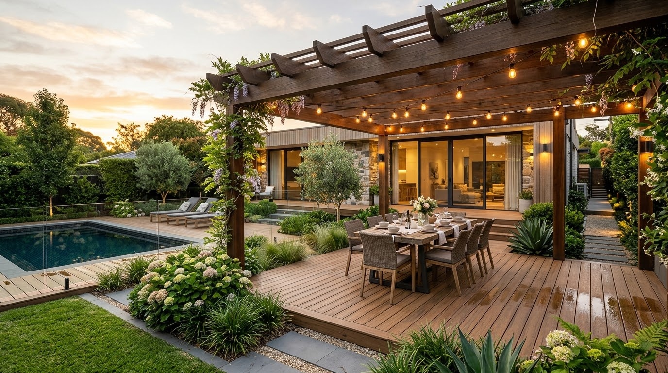 Sàn gỗ UltraWood cho sân vườn biệt thự