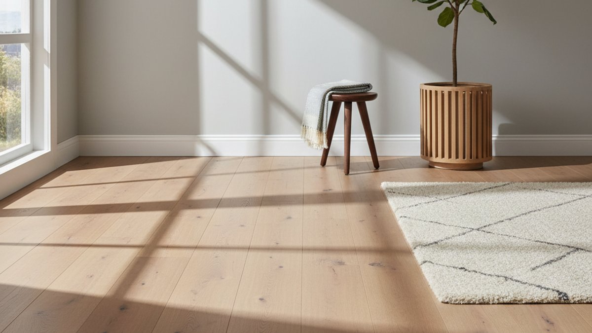 Sàn gỗ tự nhiên hoặc sàn gỗ kỹ thuật cao cấp trong phòng khách