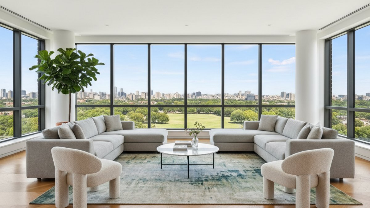 Sàn gỗ xương cá phòng khách hiện đại