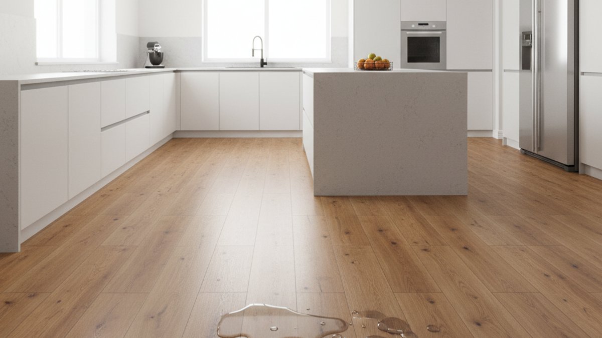 Sàn nhựa giả gỗ bền và chống nước trong bếp