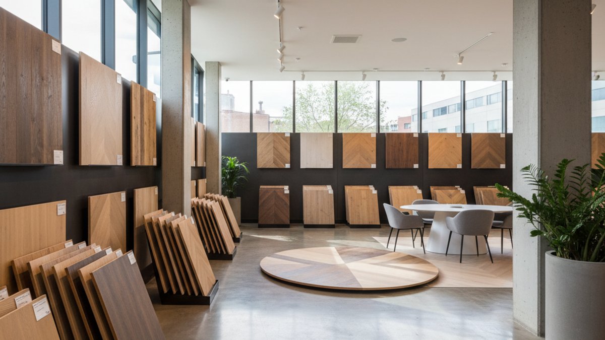 Không gian showroom Vua Gỗ trưng bày sàn gỗ