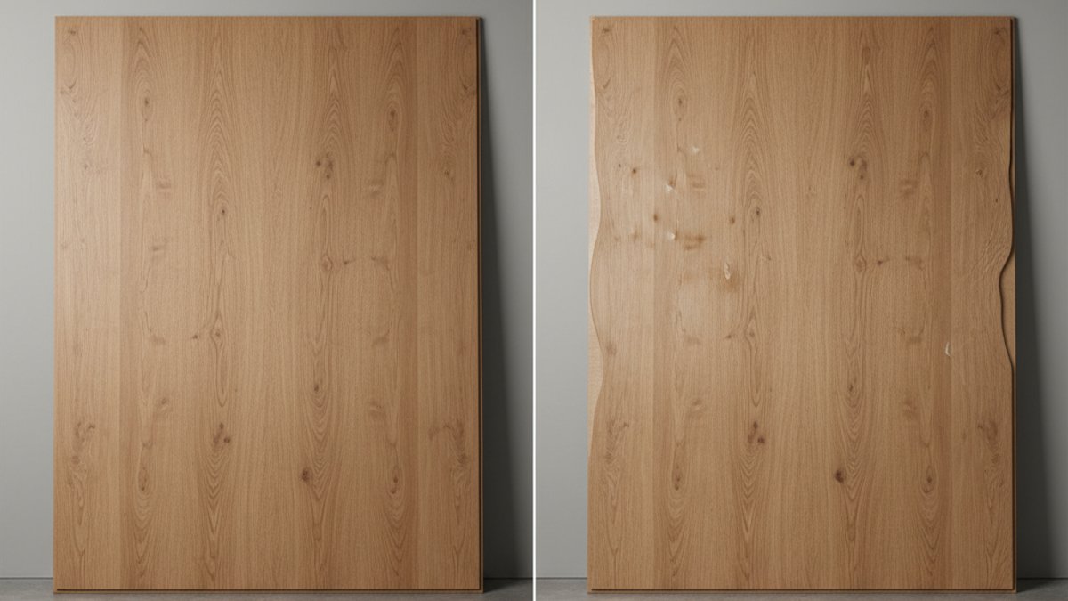 Bề mặt gỗ công nghiệp chất lượng cao và kém chất lượng