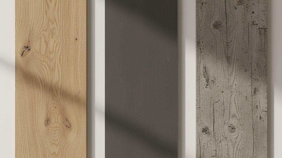 Mẫu gỗ tự nhiên, gỗ công nghiệp và gỗ xi măng ốp tường