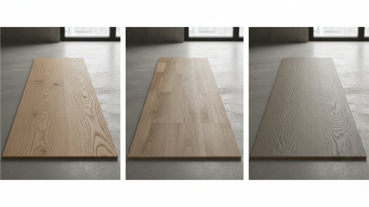 So sánh mẫu sàn gỗ tự nhiên, công nghiệp và sàn nhựa