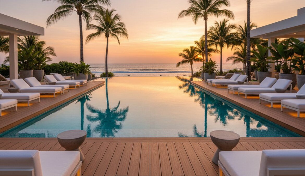 Sàn gỗ nhựa WPC ngoài trời cho không gian resort sang trọng