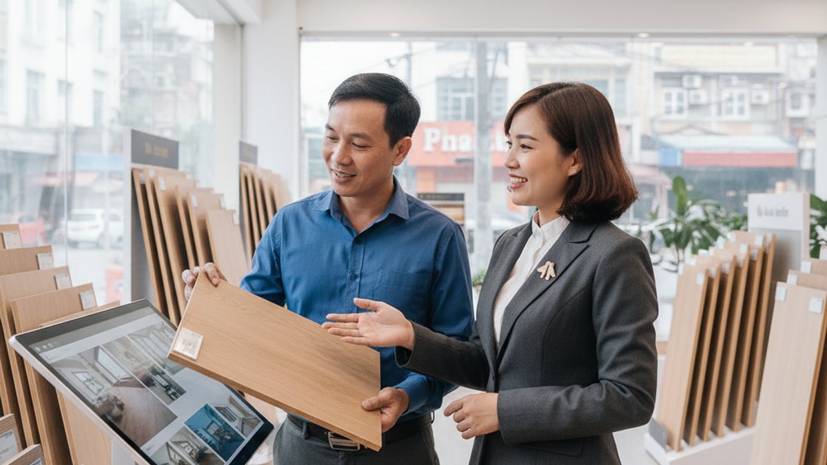 Chuyên viên Vua Gỗ tư vấn khách hàng